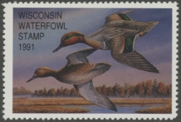 Show details for 1991 Wisconsin Duck Stamp  MNH VF Picture of 1991 Wisconsin Duck Stamp  MNH VF