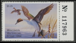 Show details for 1994 Wisconsin Duck Stamp MNH VF Picture of 1994 Wisconsin Duck Stamp MNH VF